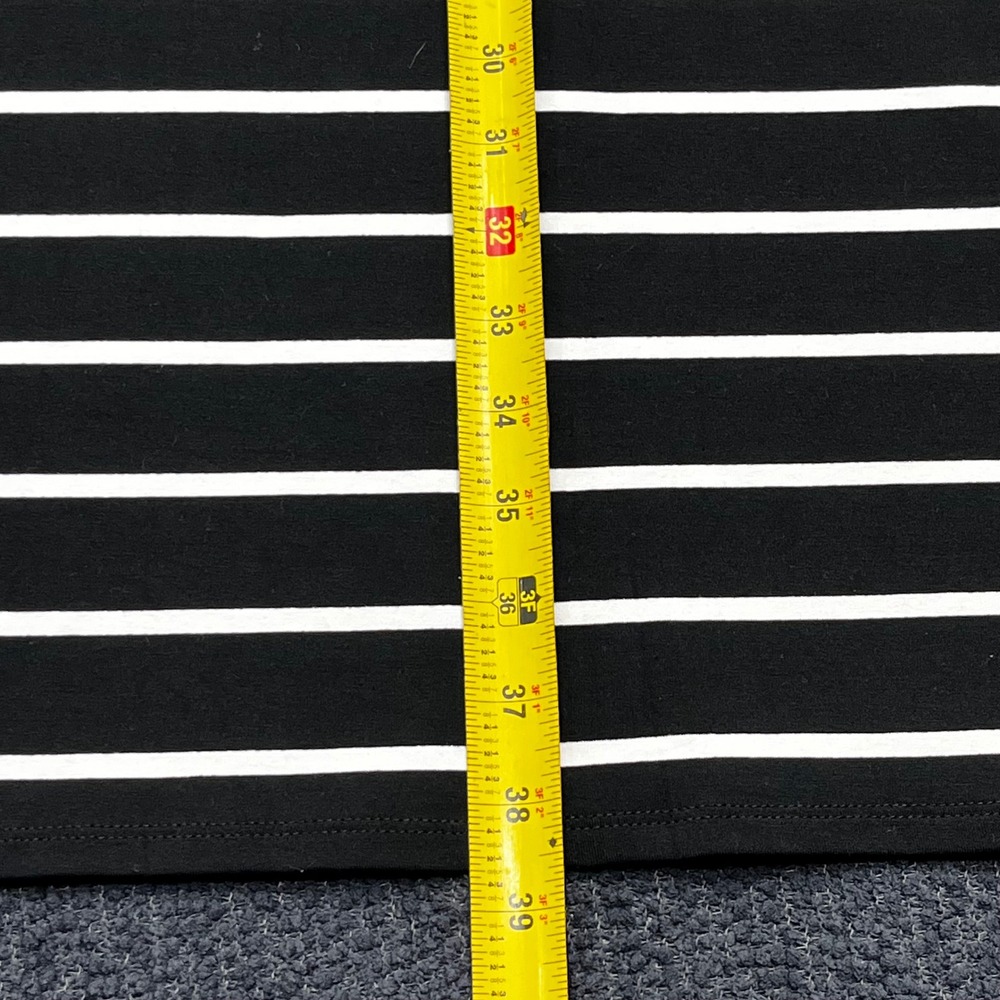 J. Jill Wearever Black White Striped V-Neck Sleeveless Pocket Shift Dress M - Picture 7 of 7